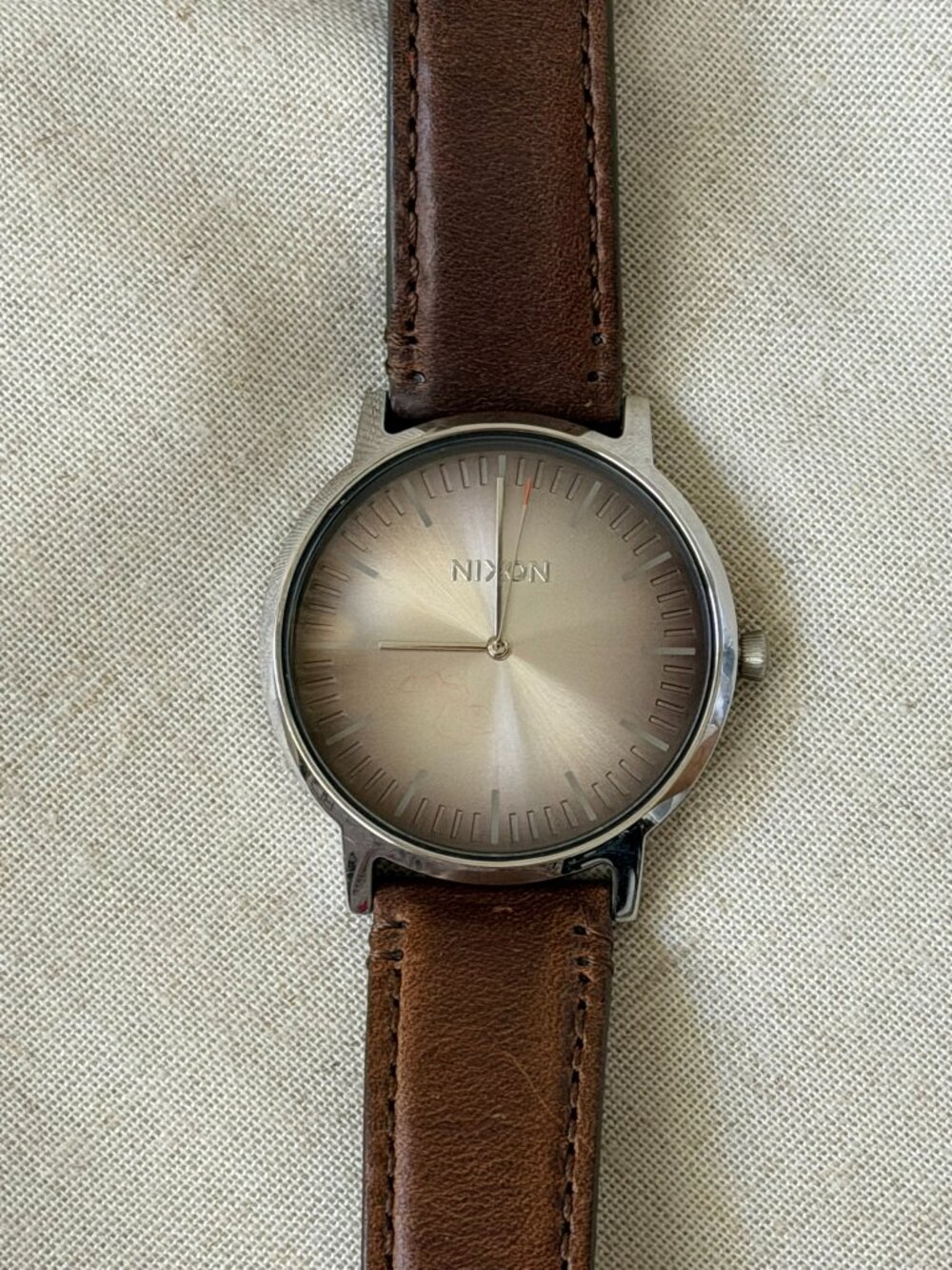 Nixon The Porter Leather Watch Horween Brown Minimalist Quiet Luxury